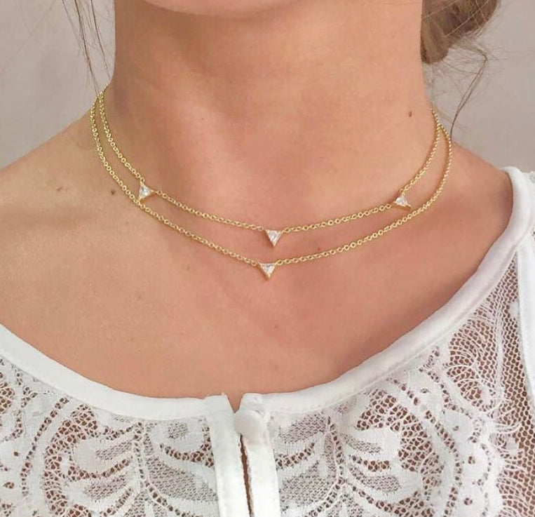 Triangle Single Diamond Necklace