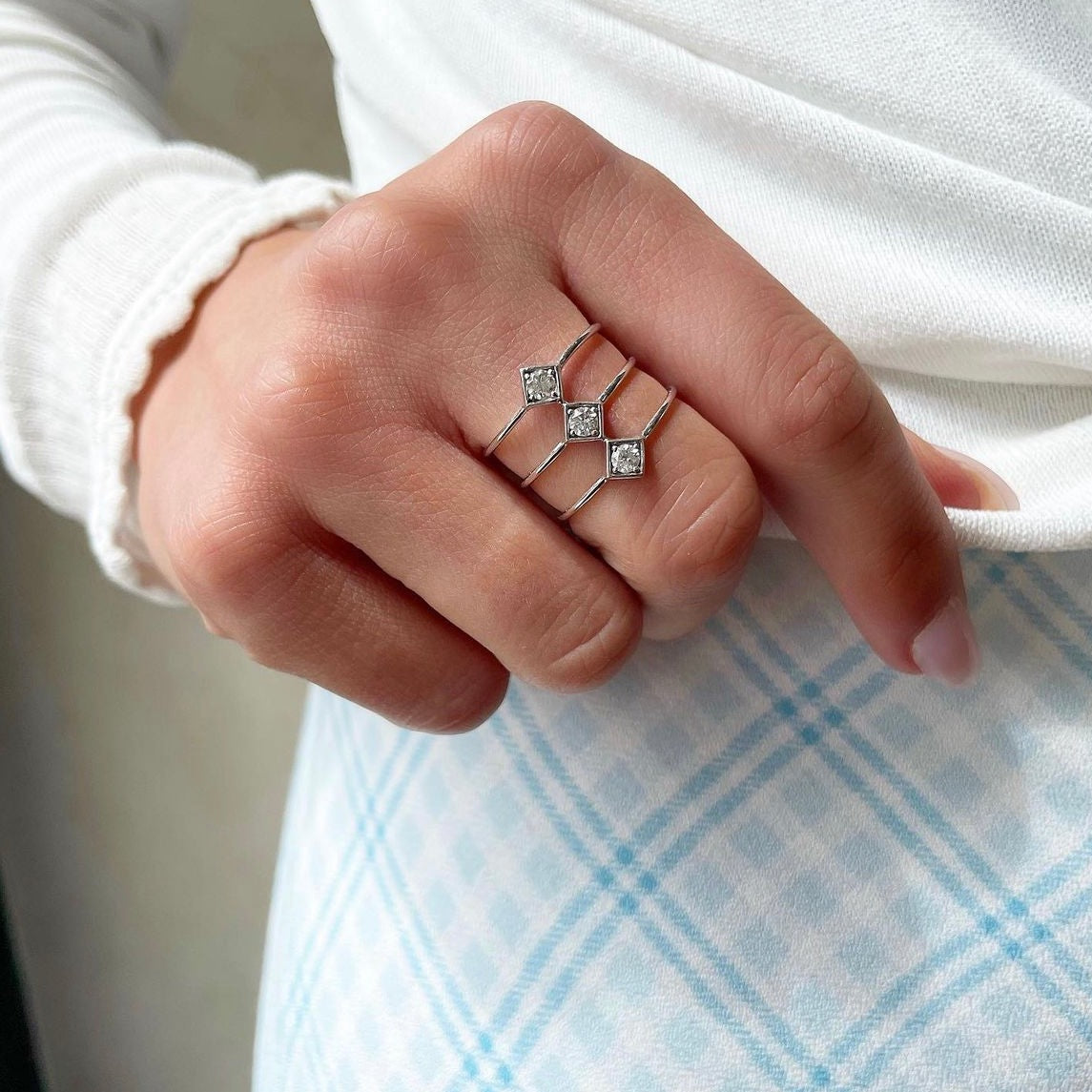 Lex Triple Diamond Bar Ring