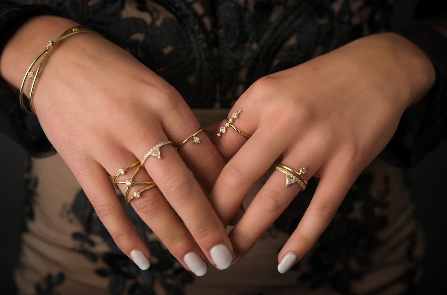 Triangle Diamond Stackable Ring