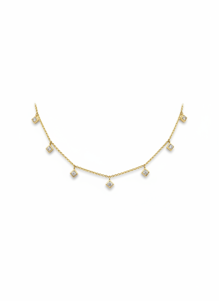 Lex Seven Diamond Motif Necklace