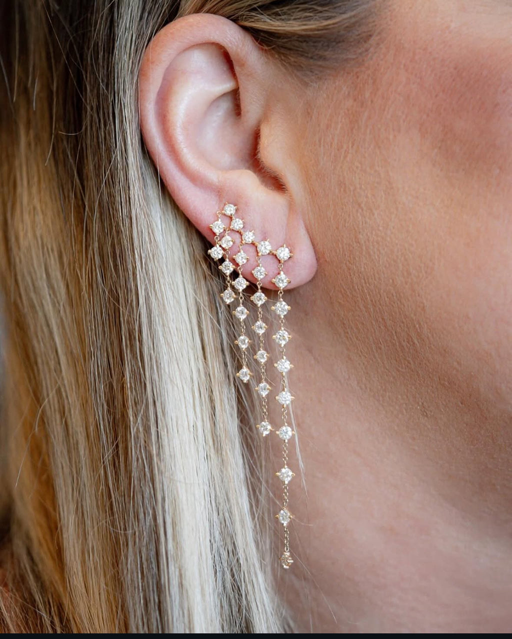 Diamond Flawless Chandelier Earclimber Earrings