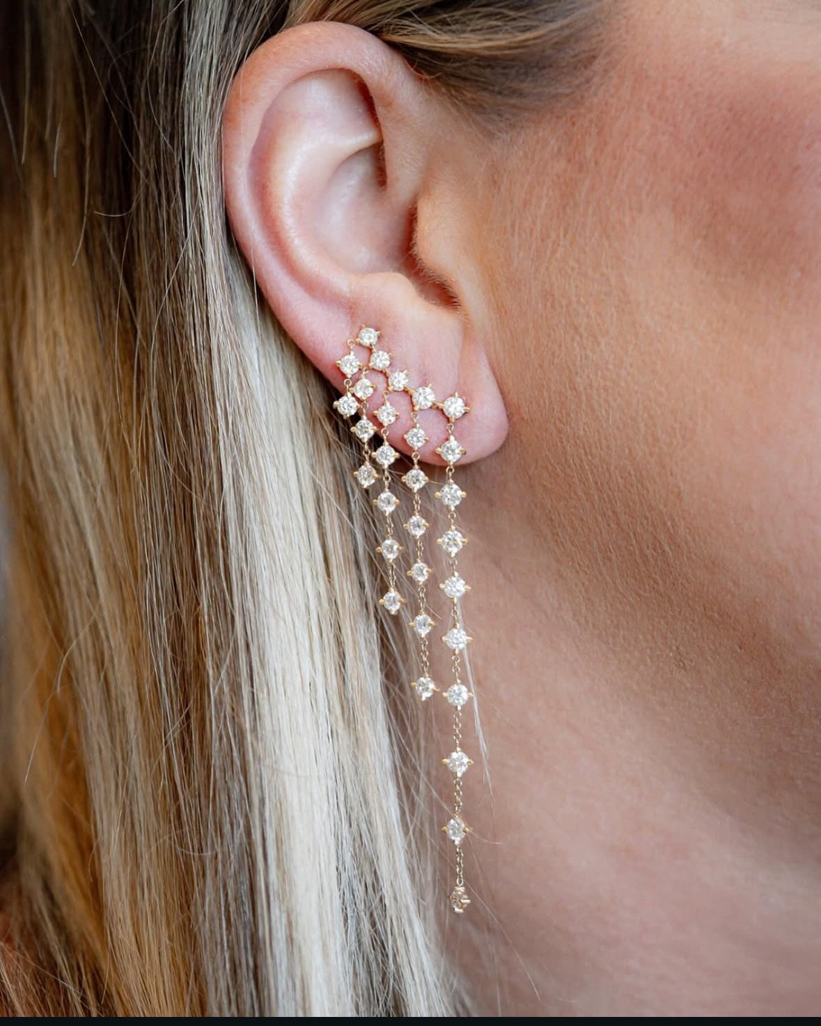 Diamond Flawless Chandelier Earclimber Earrings