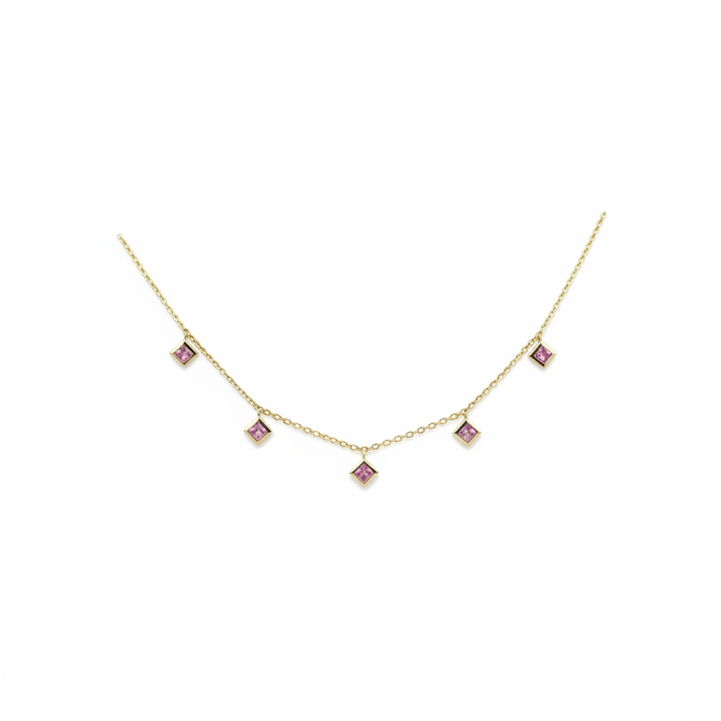 Pink tourmaline Lex signature necklace