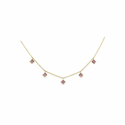 Pink tourmaline Lex signature necklace