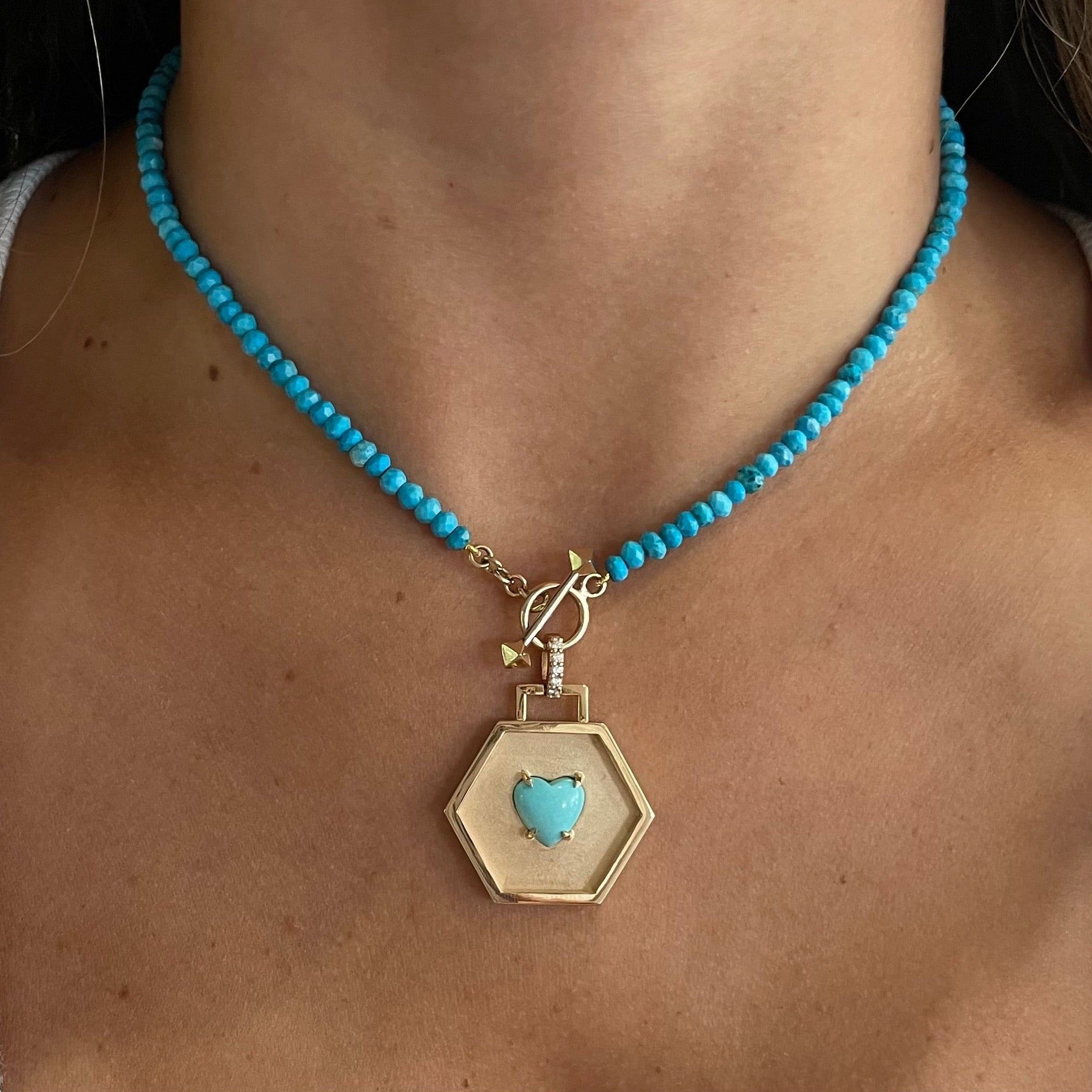 Sleeping Beauty Hexagon Pendant