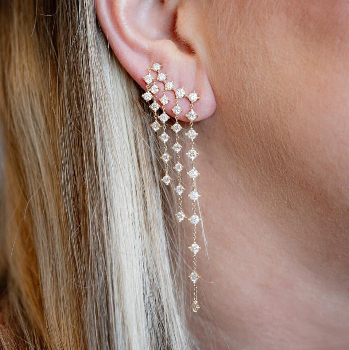 Diamond Flawless Chandelier Earclimber Earrings