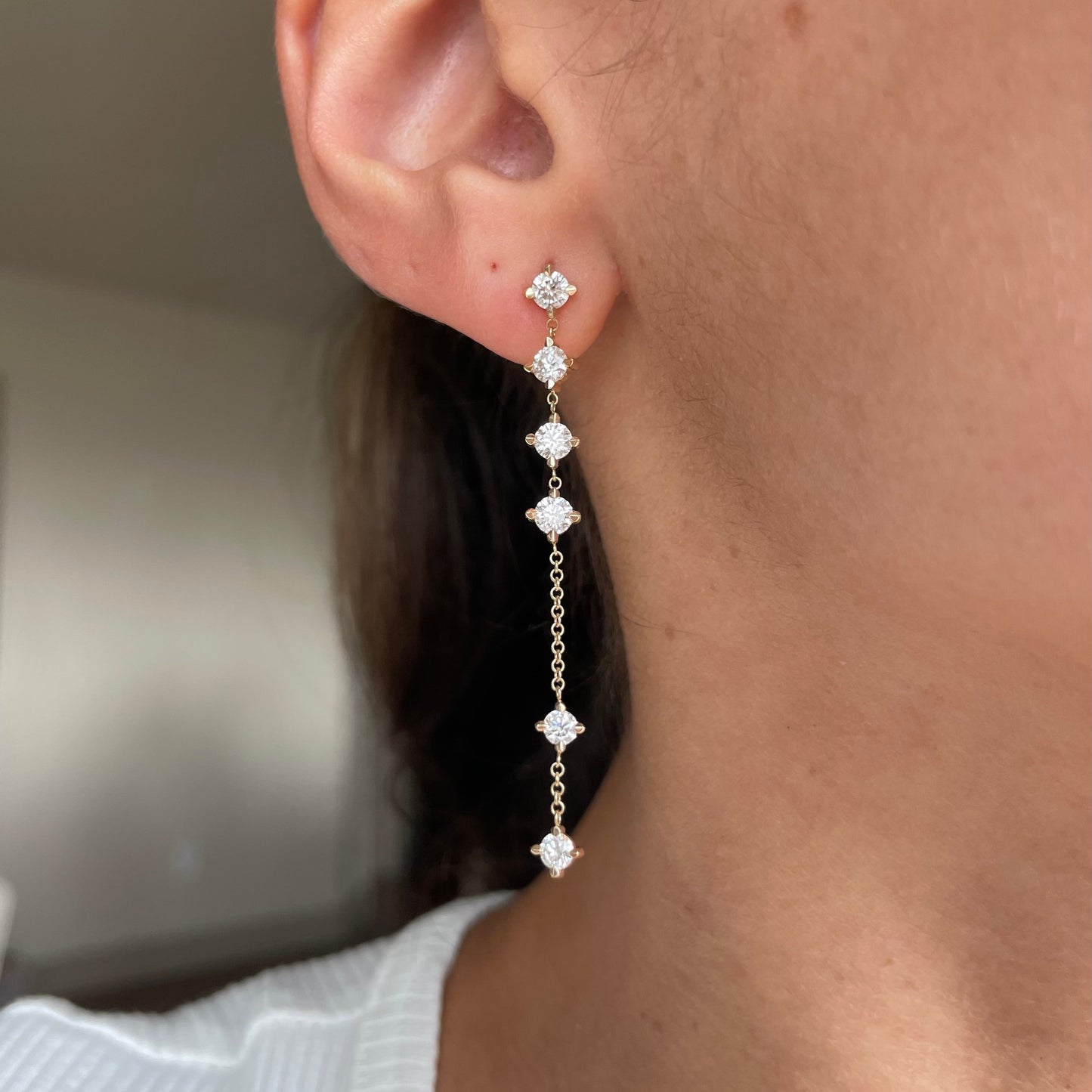 Diamond Flawless Prong Set Diamond Cluster Drop