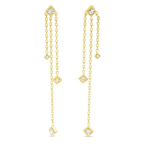 Lex Diamond Triple Dangle Earrings