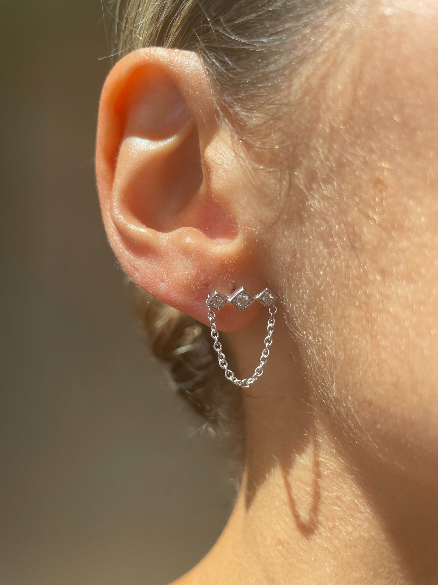 Lex Triple Diamond Dangle Earrings