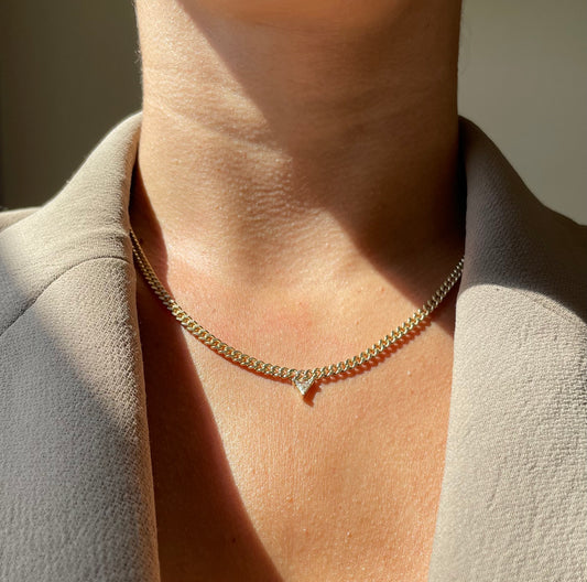 Triangle Diamond Curb Necklace