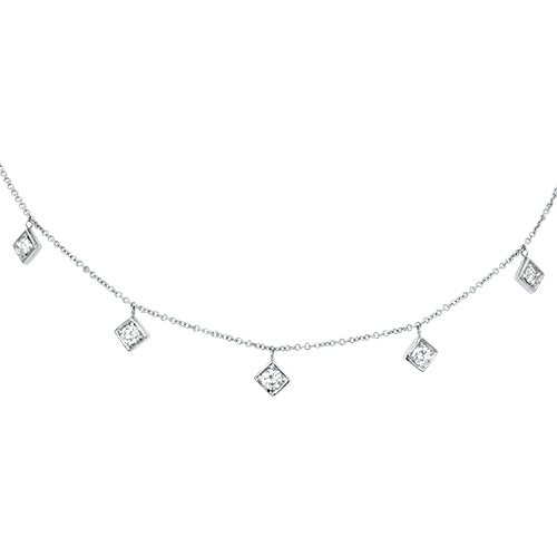 Lex Five Diamond Motif Necklace