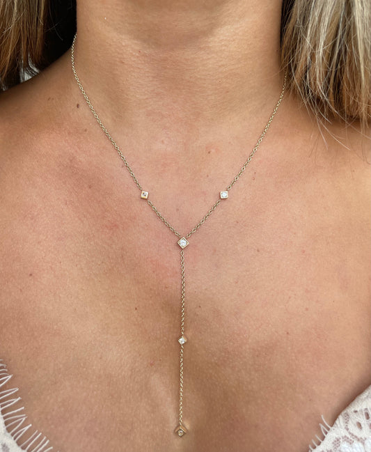 LEX Graduated Diamond Lariat Necklace
