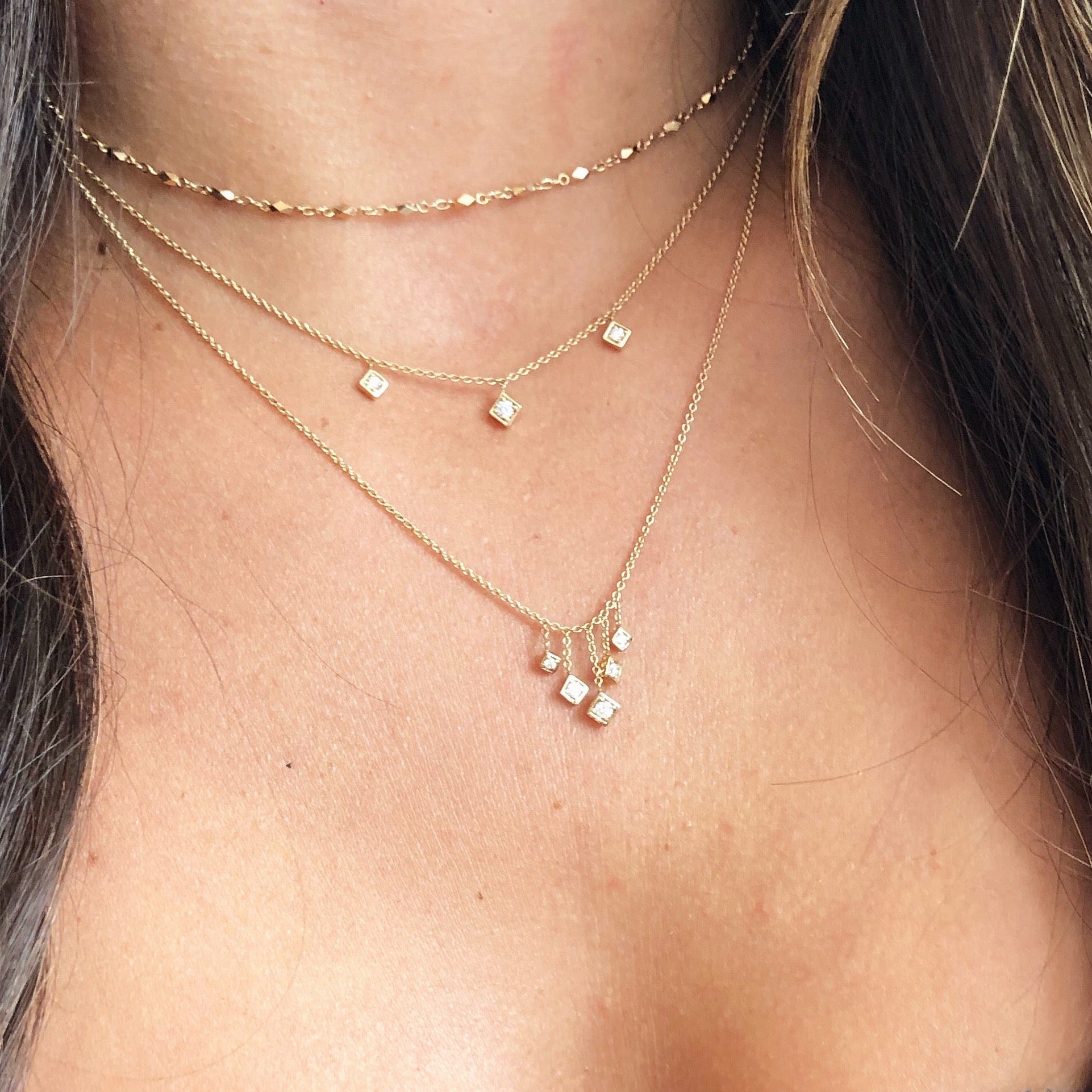 Lex Triple Diamond Necklace