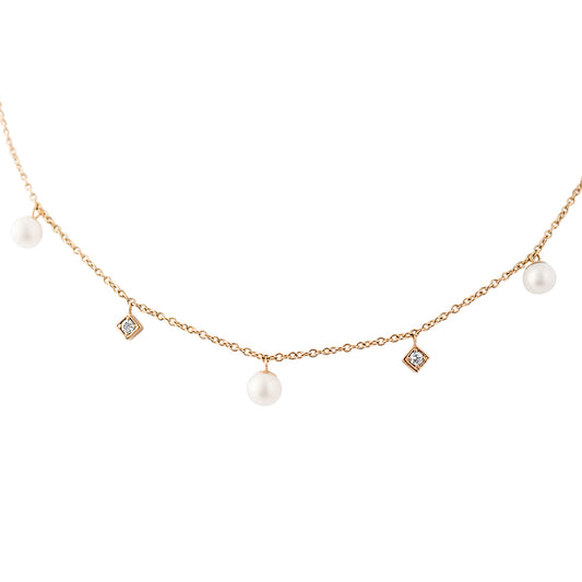 Diana Pearl and Diamond Necklace