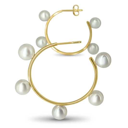 Diana Small Pearl Hoops