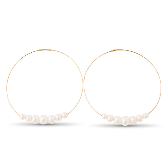 Diana Medium Endless Pearl Hoops