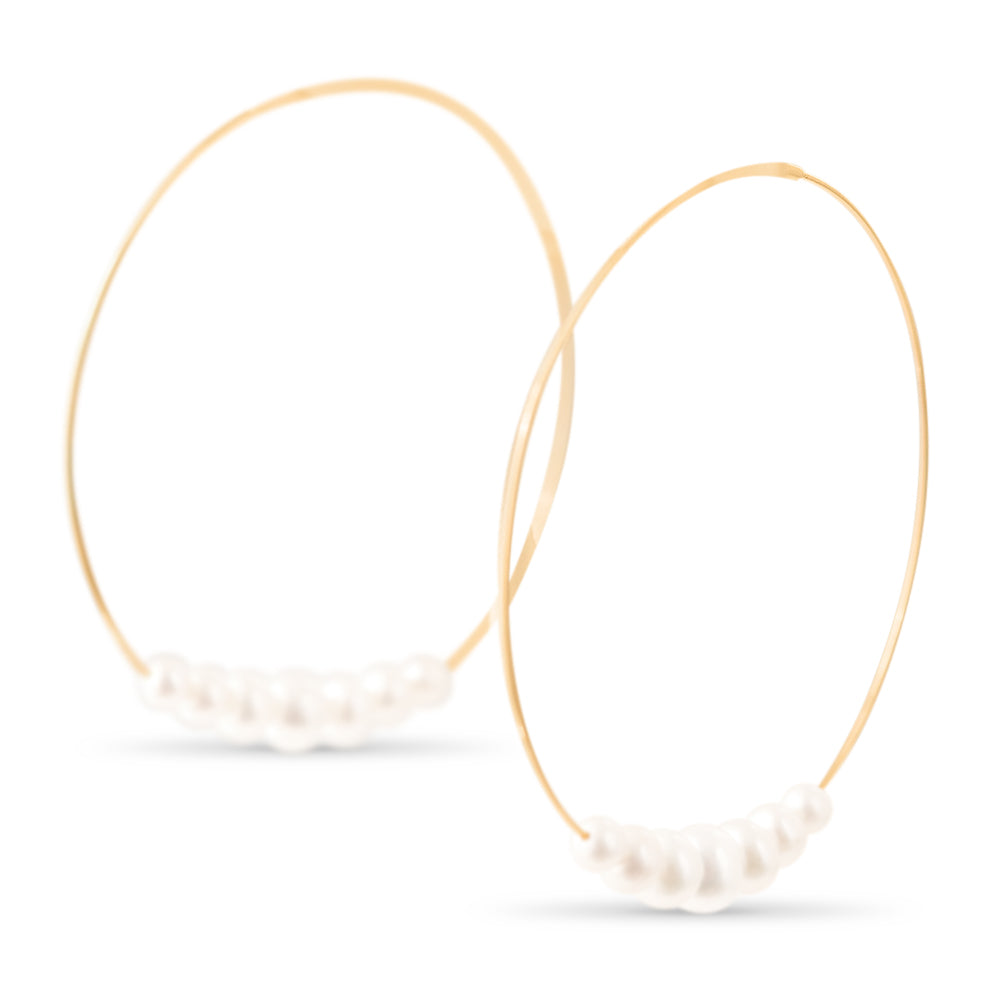 Diana Large Endless Pearl Hoops