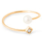 Diana Pearl and Diamond Bypass Ring