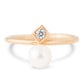 Diana Pearl and Diamond Linear Ring