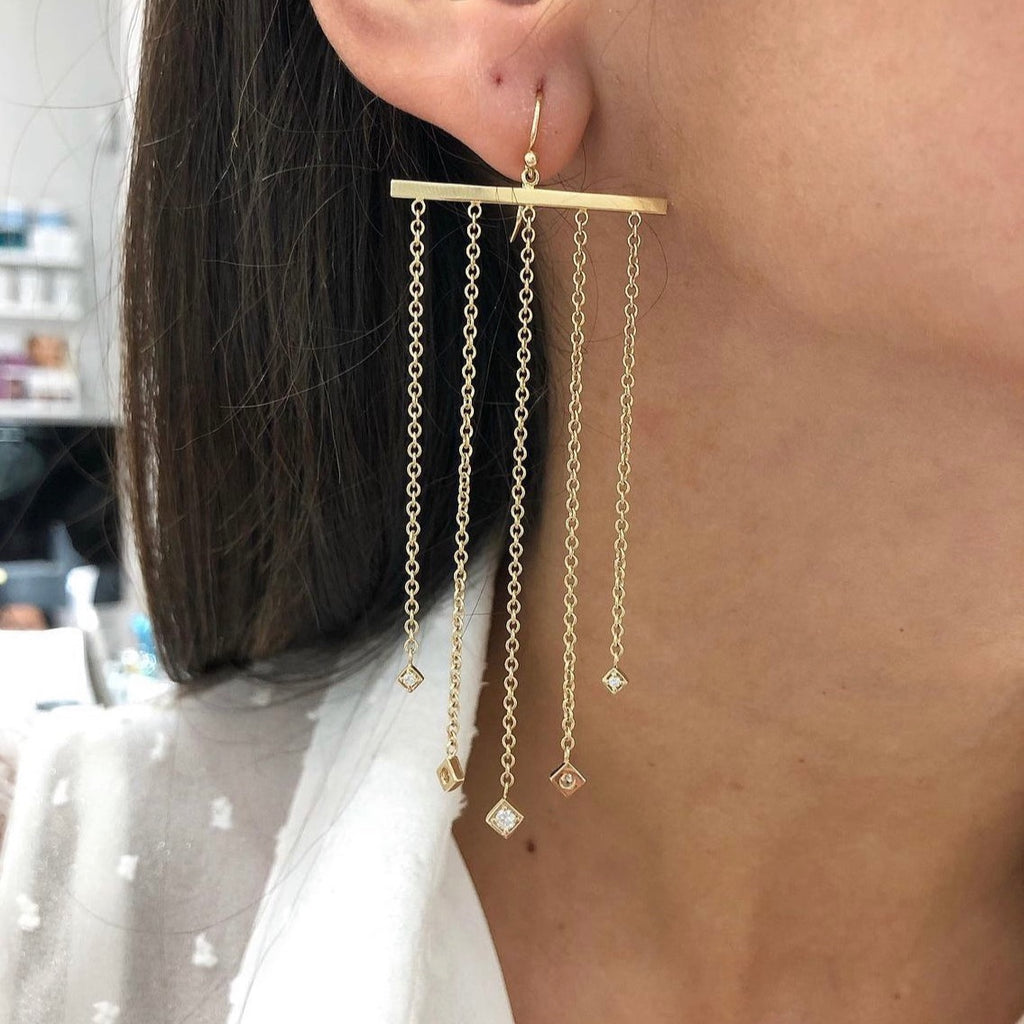 LEX Five Diamond Dangle Earrings