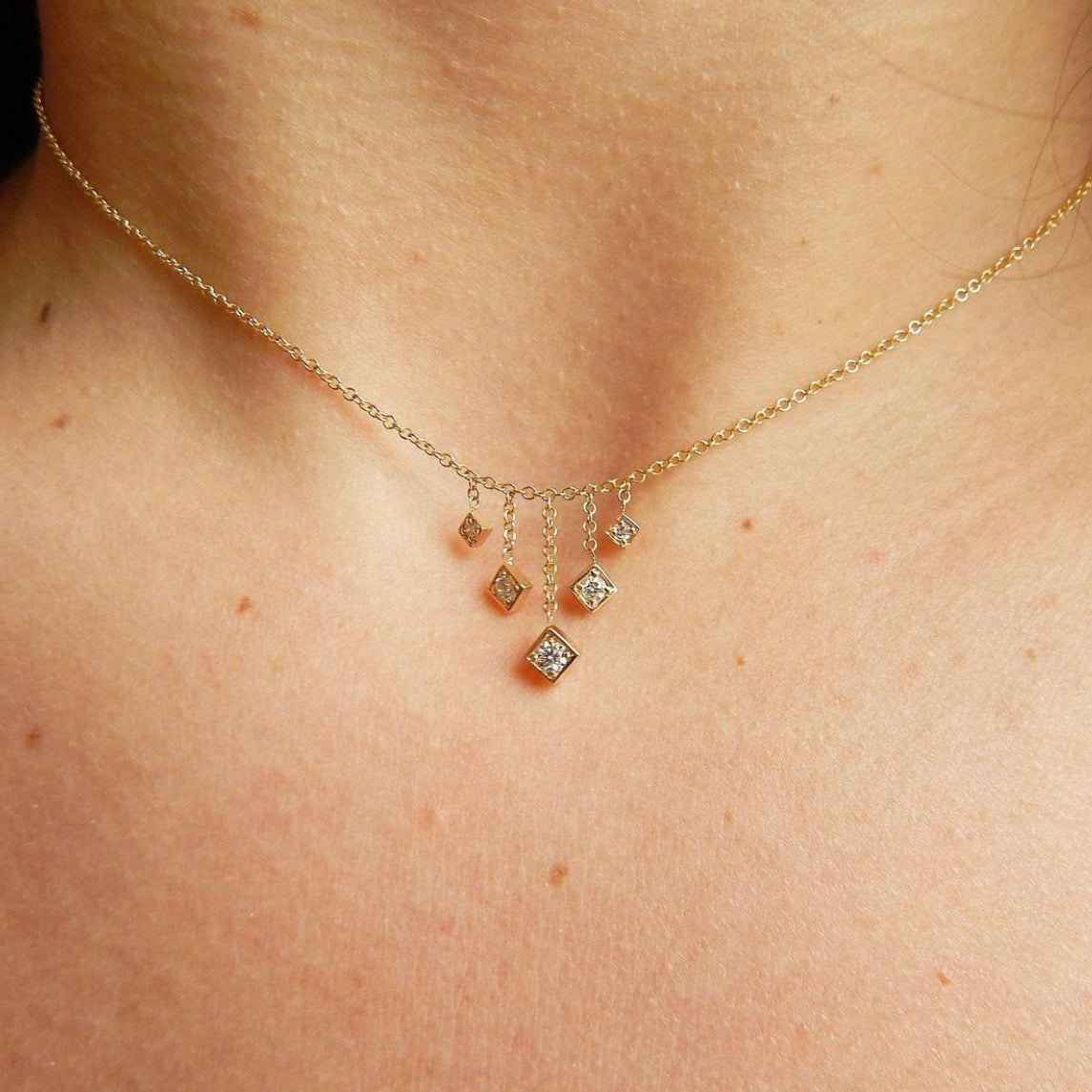 Lex Five Diamond Dangle Necklace