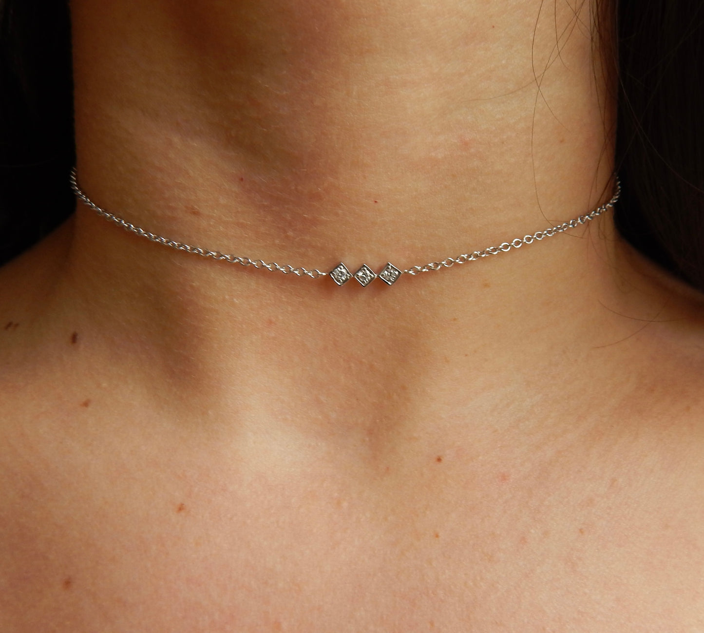 Lex Triple Diamond Design Necklace