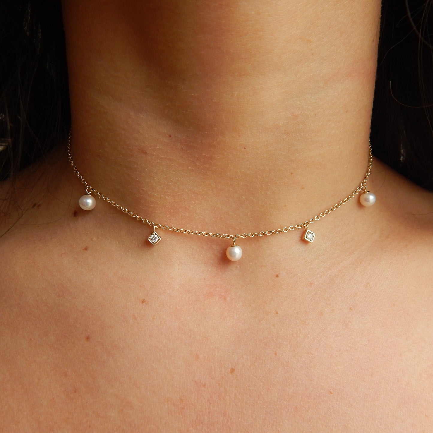 Diana Pearl and Diamond Necklace