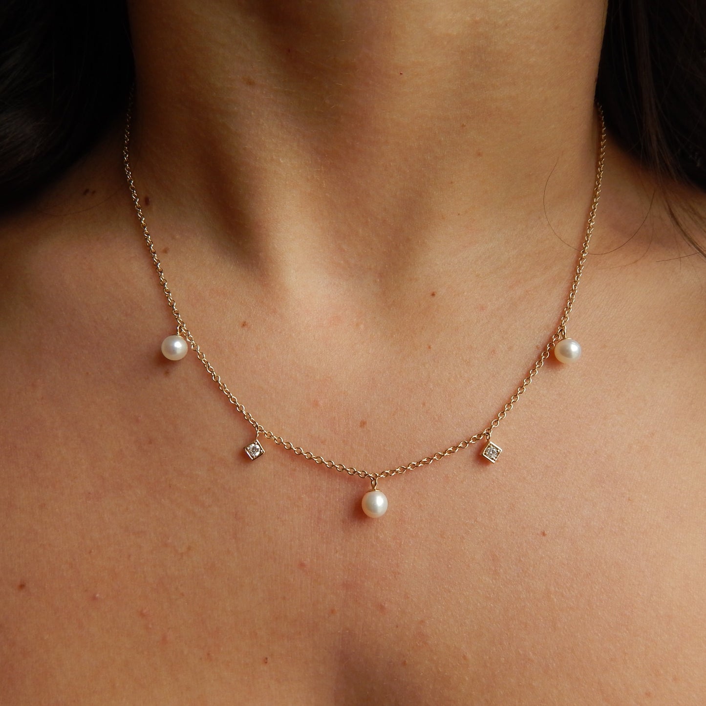 Diana Pearl and Diamond Necklace