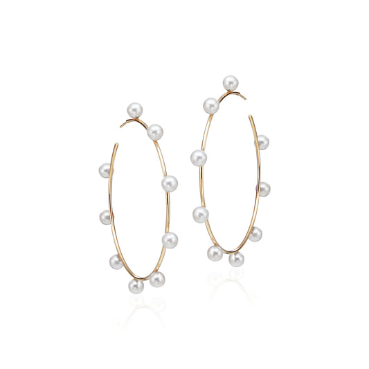 Diana Pearl Hoops Large