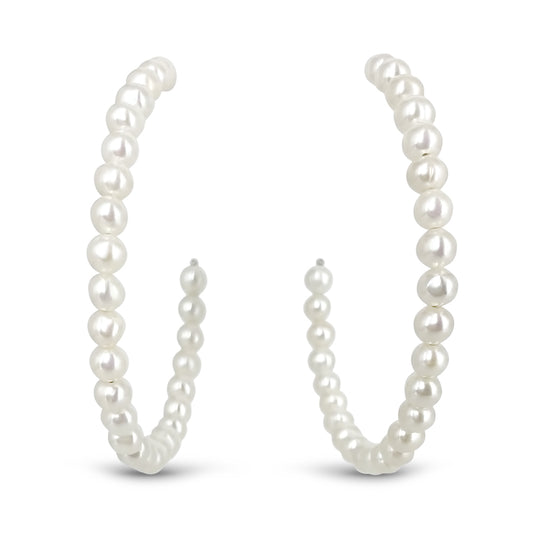 The Emma pearl hoops