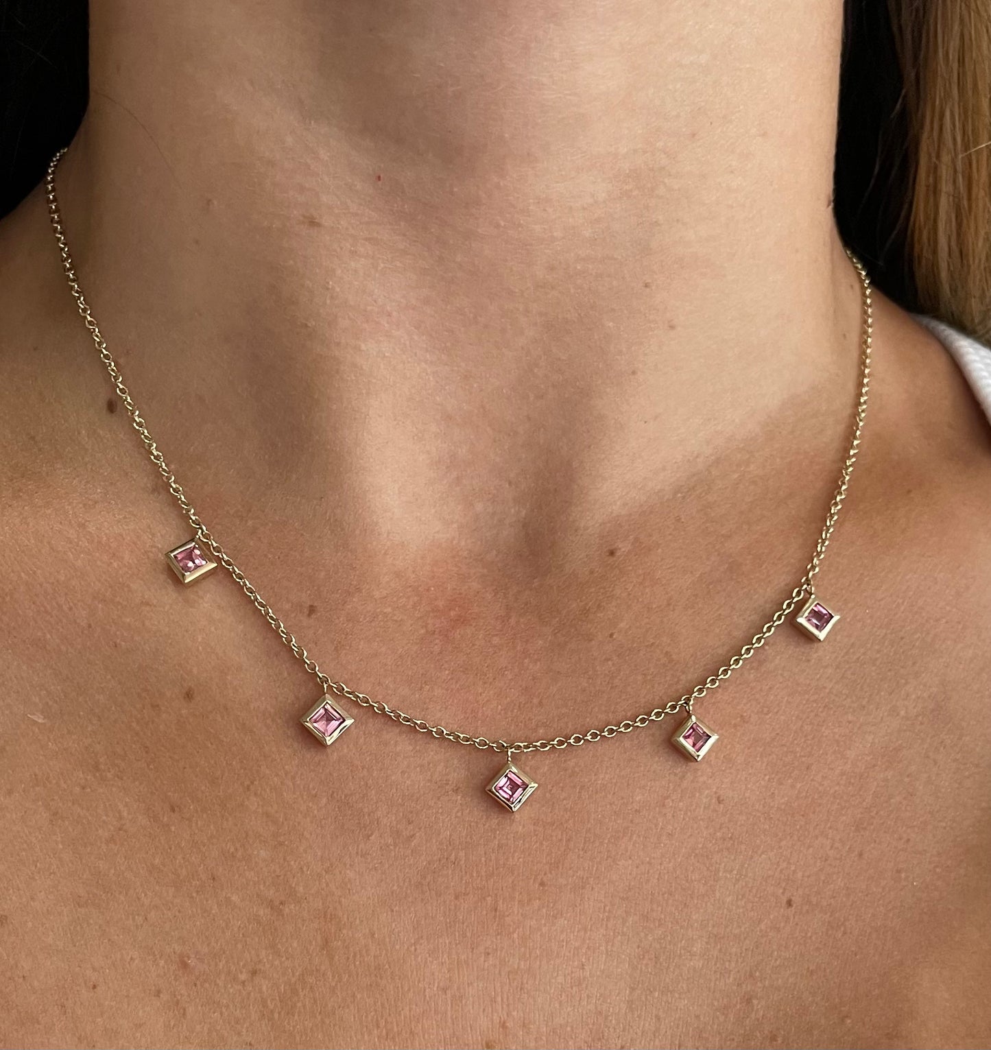Pink tourmaline Lex signature necklace